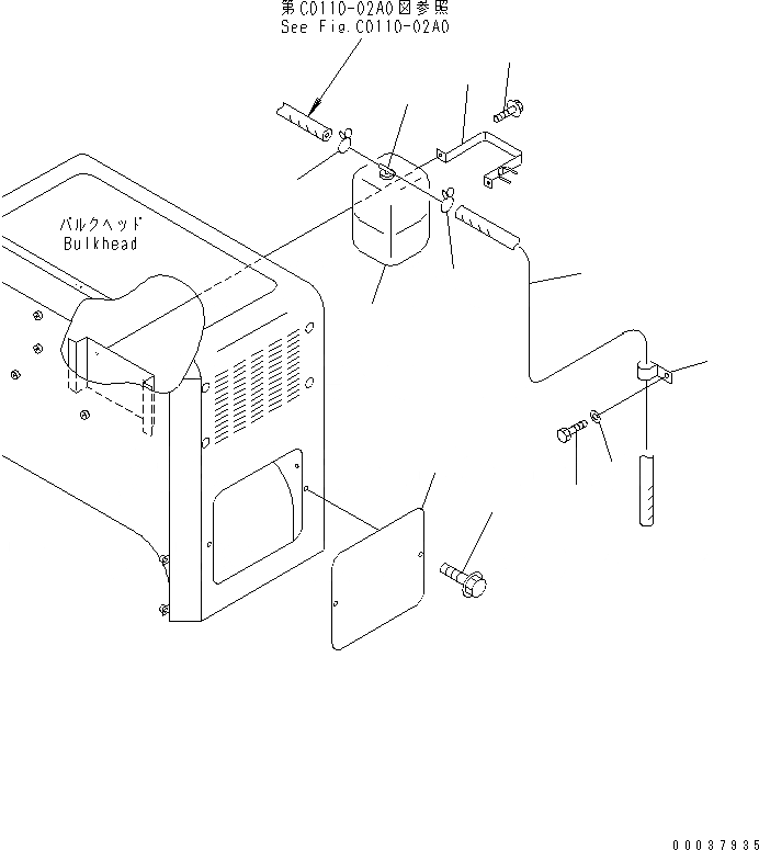 Схема запчастей Komatsu WA420-3 - ОТСЕК ДВИГАТЕЛЯ(СИСТЕМА ТРУБ РАДИАТОРА) (ДЛЯ ШИНЫ INFRATION КОМПЛЕКТ) ЧАСТИ КОРПУСА