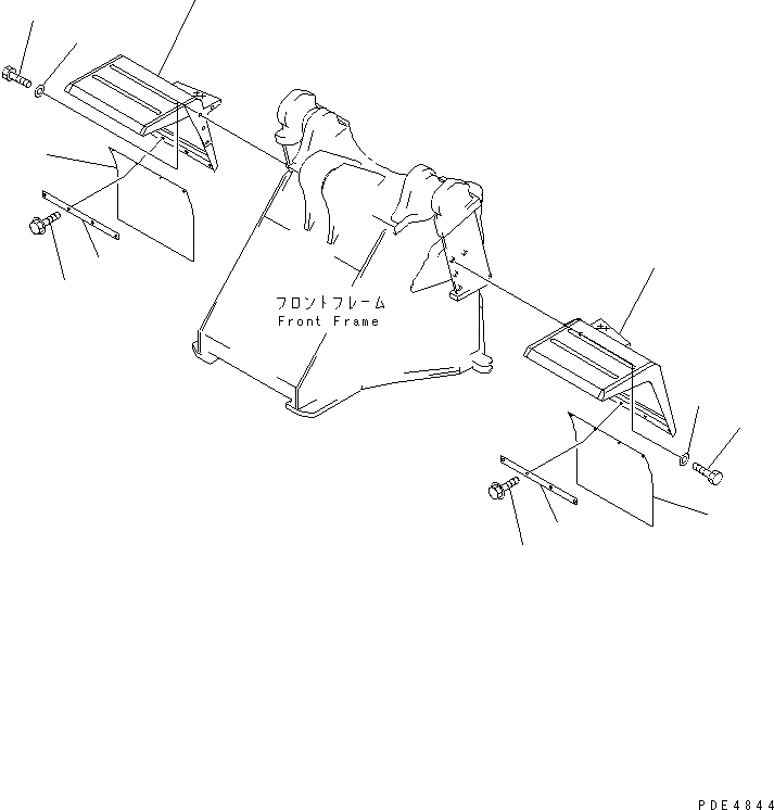 Схема запчастей Komatsu WA420-3 - ПЕРЕДН. КРЫЛО ЧАСТИ КОРПУСА