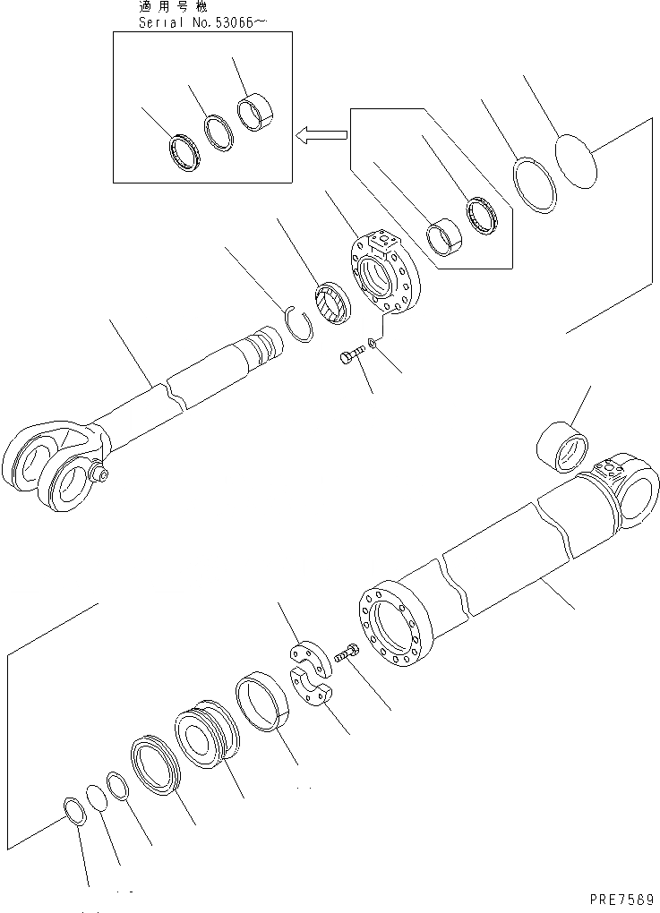 Схема запчастей Komatsu WA420-3 - ГИДРОЦИЛИНДР ПОДЪЕМА(№-) ОСНОВН. КОМПОНЕНТЫ И РЕМКОМПЛЕКТЫ