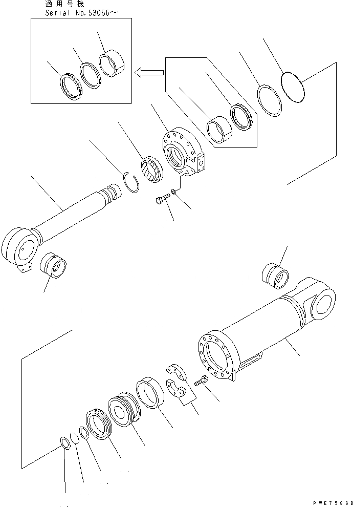 Схема запчастей Komatsu WA420-3 - ГИДРОЦИЛИНДР КОВША ОСНОВН. КОМПОНЕНТЫ И РЕМКОМПЛЕКТЫ