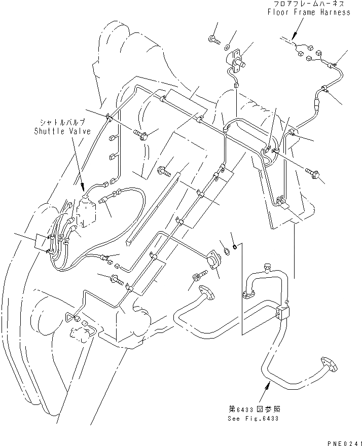 Схема запчастей Komatsu WA420-3 - ЭЛЕКТРИКА (УДАЛЕНН. ПОЗИЦИОНЕР КОВШАСИСТЕМА ЛИНИЯ) (/)  (ПЕРЕДН. РАМА)(№-) КОМПОНЕНТЫ ДВИГАТЕЛЯ И ЭЛЕКТРИКА