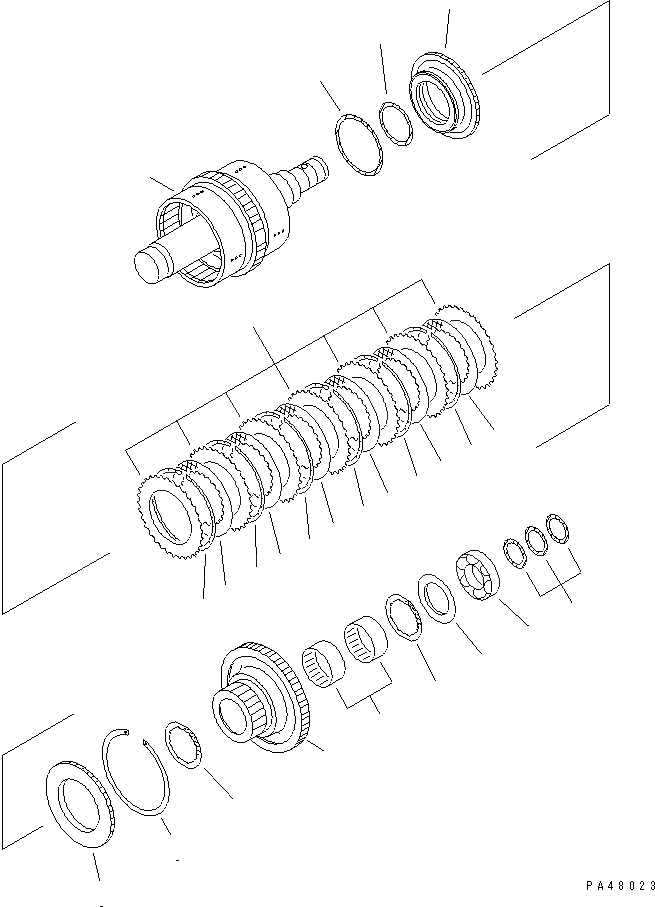 Схема запчастей Komatsu WA420-3 - ТРАНСМИССИЯ (4 МУФТА)(№-) ТРАНСМИССИЯ