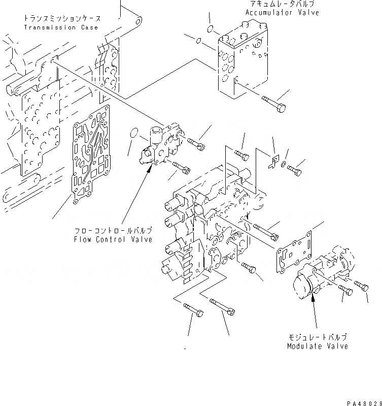 Схема запчастей Komatsu WA420-3 - КЛАПАН УПРАВЛЕНИЯ ТРАНСМИССИЕЙ (/) (КРЕПЛЕНИЕ)(№-) ТРАНСМИССИЯ