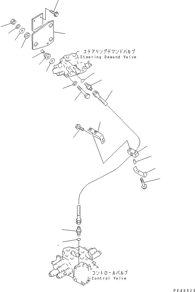 Схема запчастей Komatsu WA420-3 - ГИДРОЛИНИЯ (ЛИНИЯ ПЕРЕКЛЮЧАЮЩИЙ НАСОС - ОТСЕКАЮЩ. КЛАПАН) (/)(№-) РУЛЕВ. УПРАВЛЕНИЕ И СИСТЕМА УПРАВЛЕНИЯ