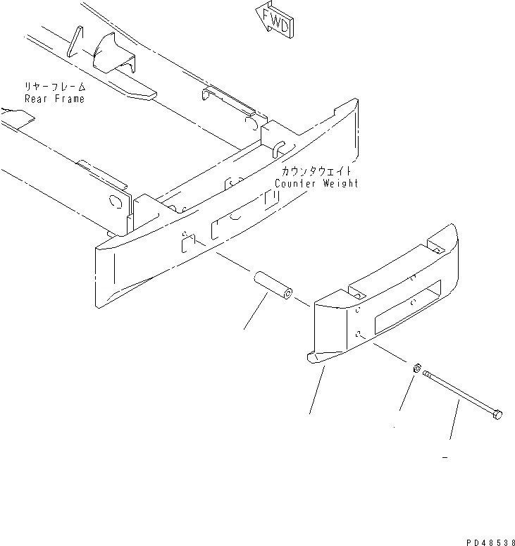 Схема запчастей Komatsu WA420-3 - ДОПОЛН. ПРОТИВОВЕС(№-) РАМА И ЧАСТИ КОРПУСА