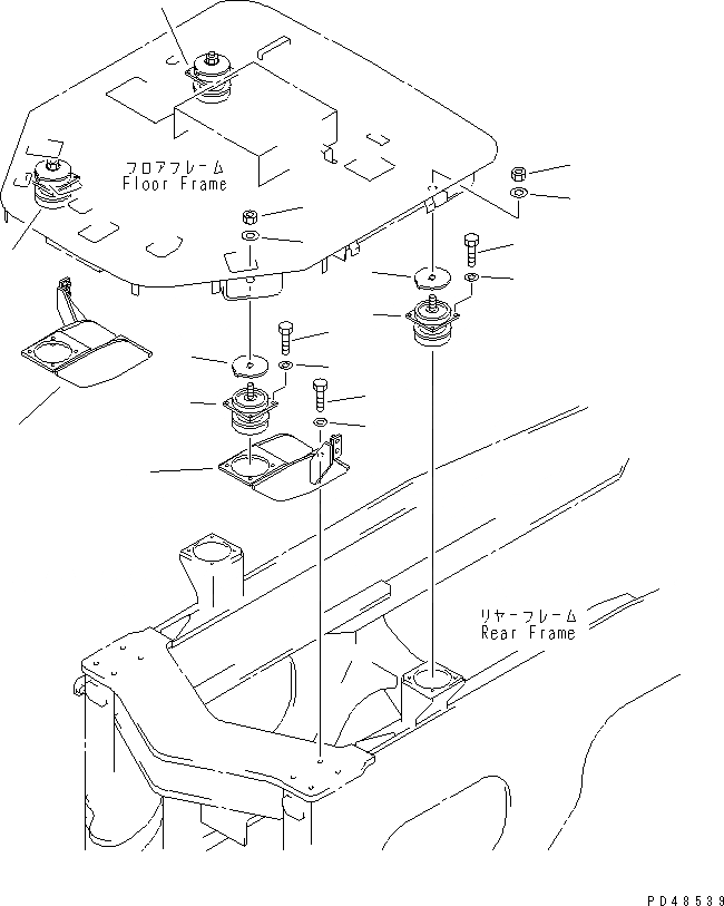 Схема запчастей Komatsu WA420-3 - ПОЛ СУППОРТ(№-) РАМА И ЧАСТИ КОРПУСА