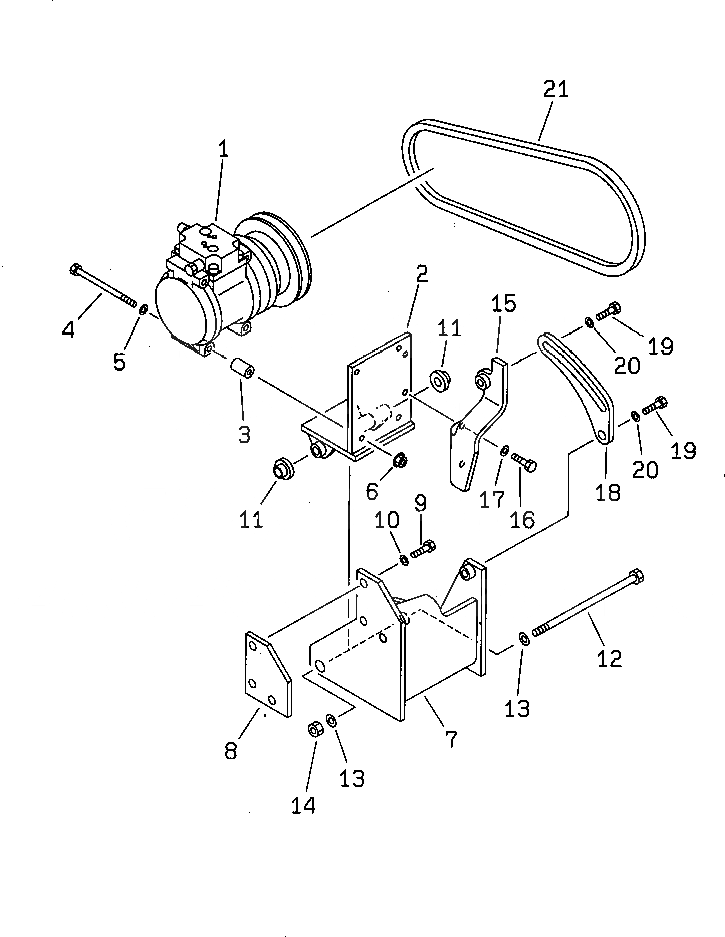Схема запчастей Komatsu WA420-3 - КОМПОНЕНТЫ КОНДИЦИОНЕРА (/8) (КРЕПЛЕНИЕ КОНДИЦИОНЕРА)(№-) РАМА И ЧАСТИ КОРПУСА