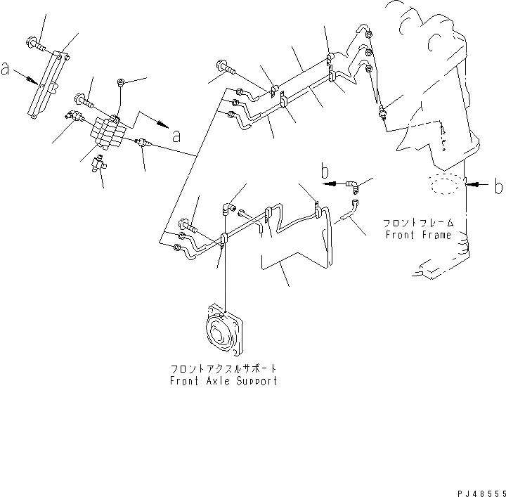 Схема запчастей Komatsu WA420-3 - АВТОМАТИЧ. СМАЗ. СИСТЕМА (ПЕРЕДНЯЯ РАМА)(№-) РАМА И ЧАСТИ КОРПУСА