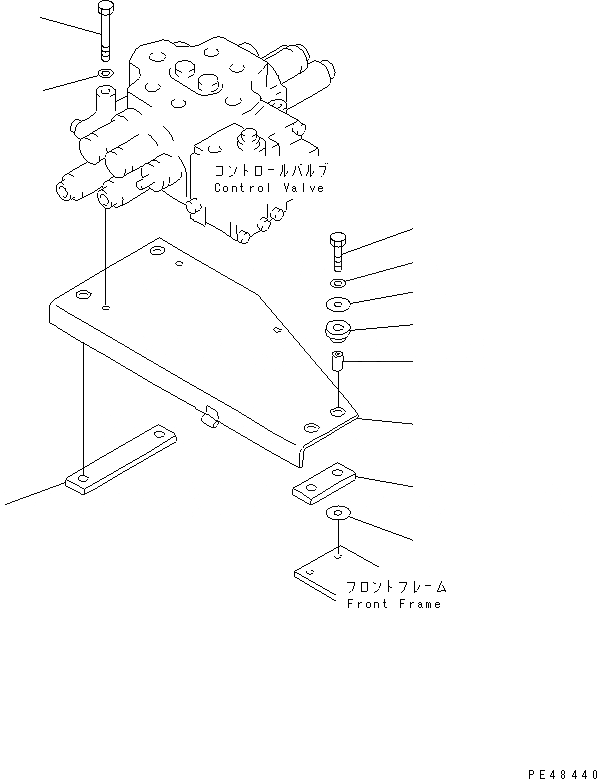 Схема запчастей Komatsu WA420-3 - 2-Х СЕКЦИОНН. КРЕПЛЕНИЕ КОНТРОЛЬНОГО КЛАПАНА(№-) УПРАВЛ-Е РАБОЧИМ ОБОРУДОВАНИЕМ