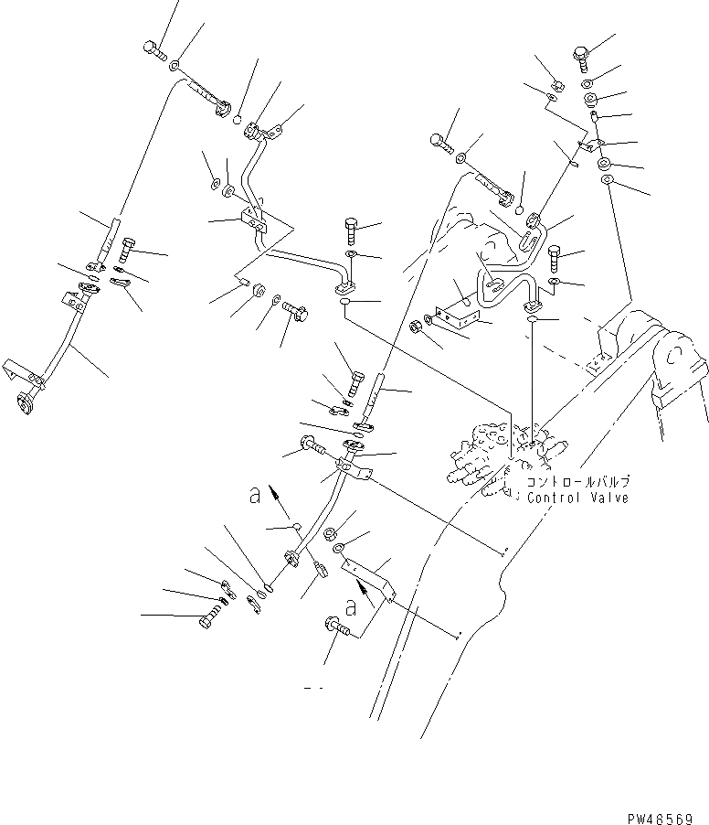 Схема запчастей Komatsu WA420-3 - ГИДРОЛИНИЯ (ЛИНИЯ НАВЕСН. ОБОРУД-Я) (С 3-Х СЕКЦИОНН. УПРАВЛ-Е КЛАПАН)(№-) УПРАВЛ-Е РАБОЧИМ ОБОРУДОВАНИЕМ