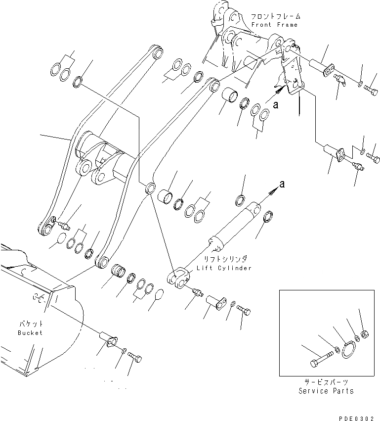 Схема запчастей Komatsu WA420-3 - РУКОЯТЬ(№-) РАБОЧЕЕ ОБОРУДОВАНИЕ