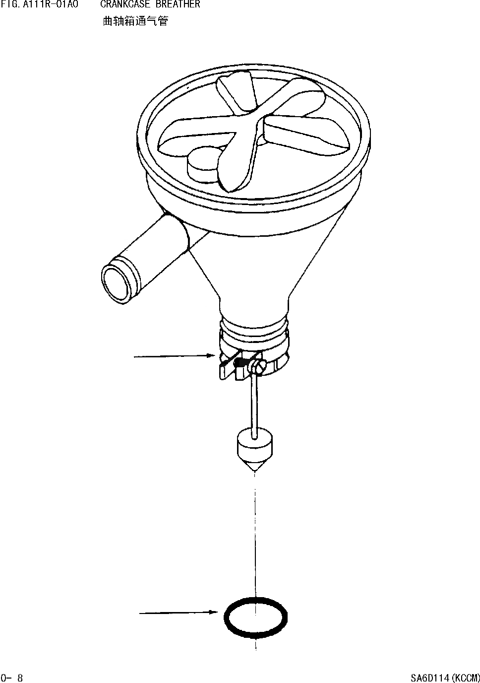 Схема запчастей Komatsu WA420-DZ-3 - САПУН КАРТЕРА [ДВИГАТЕЛЬ SAD 988 И UP]