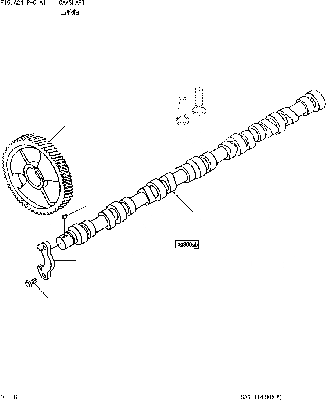 Схема запчастей Komatsu WA420-DZ-3 - РАСПРЕДВАЛ [ДВИГАТЕЛЬ SAD 988 И UP]