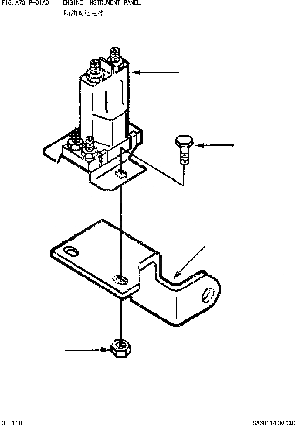 Схема запчастей Komatsu WA420-DZ-3 - ДВИГАТЕЛЬ ПАНЕЛЬ ПРИБОРОВ [ДВИГАТЕЛЬ SAD 988 И UP]