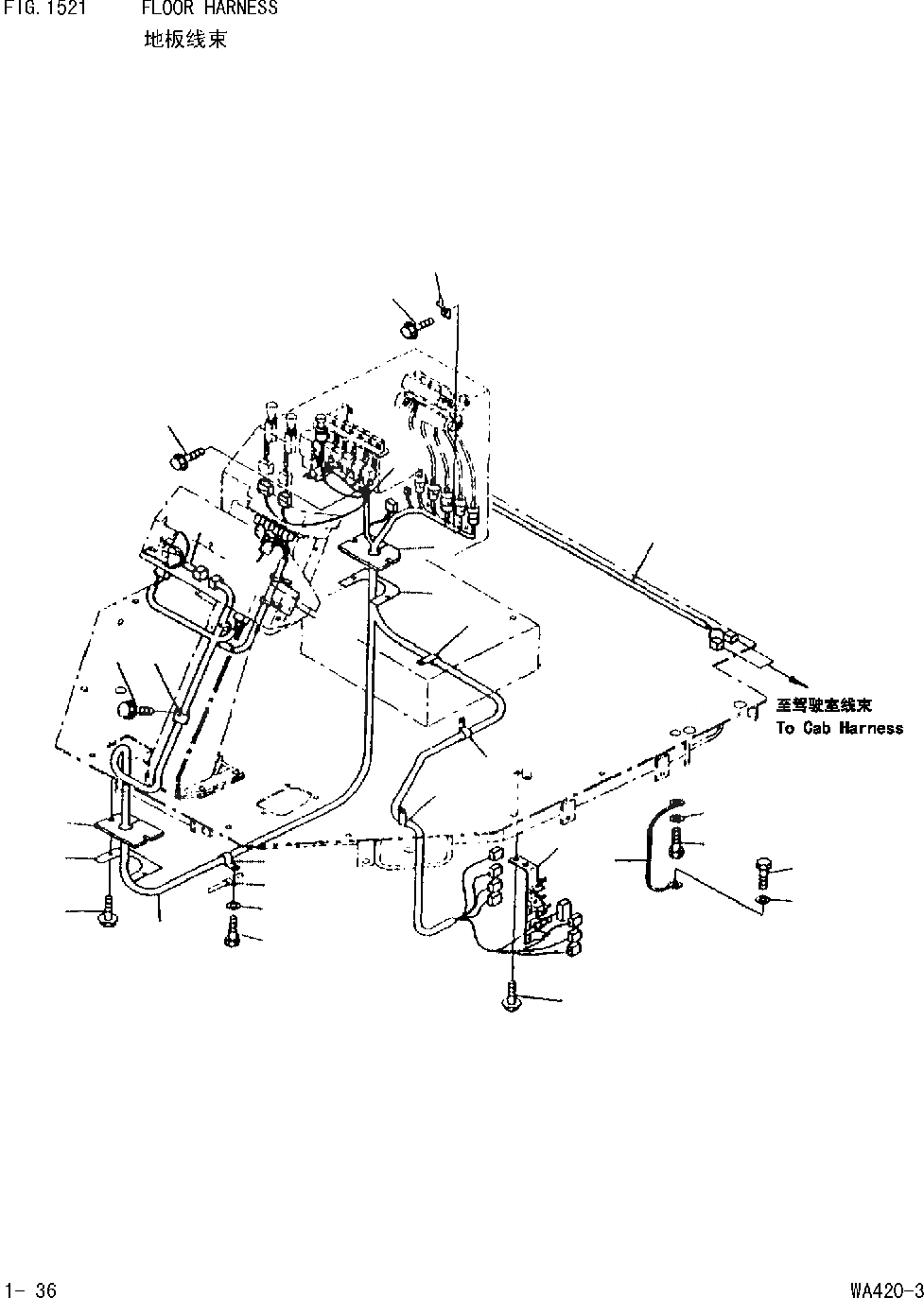Схема запчастей Komatsu WA420-DZ-3 - ПОЛ Э/ПРОВОДКА [КОМПОНЕНТЫ ДВИГАТЕЛЯ И ЭЛЕКТРИКА]
