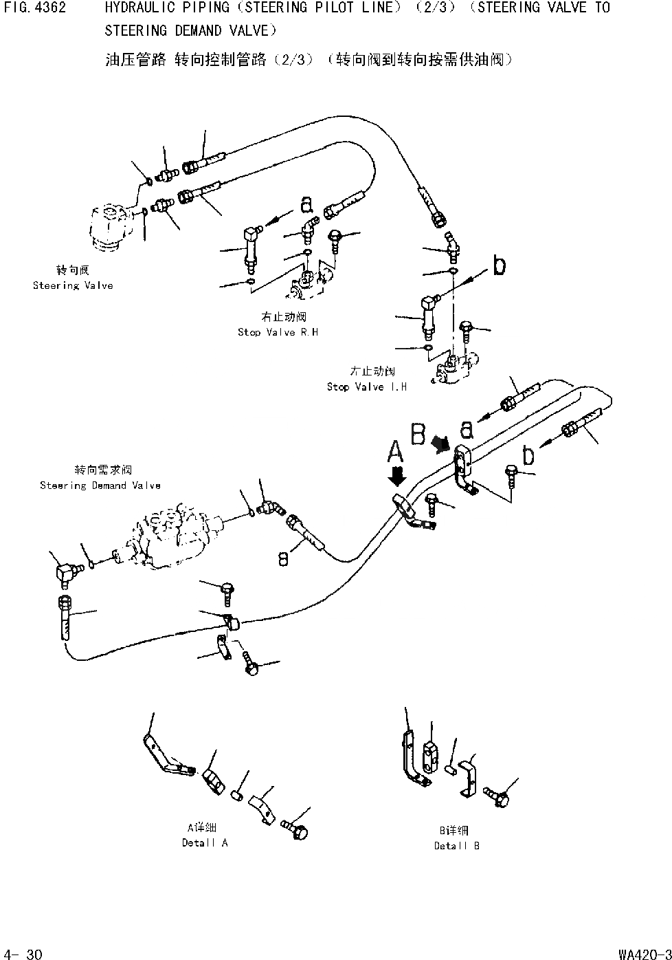 Схема запчастей Komatsu WA420-DZ-3 - ГИДРОЛИНИЯ(РУЛЕВ. УПРАВЛЕНИЕ ГЛАВН. ЛИНИЯ)(/)(КЛАПАН РУЛЕВОГО УПРАВЛЕНИЯ - РУЛЕВ. УПРАВЛЕНИЕ ЗАПРАШИВАЮЩ. КЛАПАН) [РУЛЕВ. УПРАВЛЕНИЕ И СИСТЕМА УПРАВЛЕНИЯ]