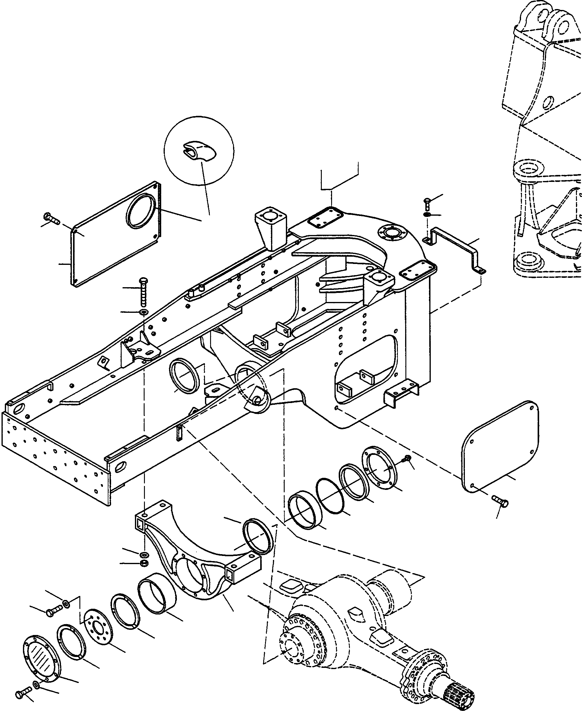 Схема запчастей Komatsu WA420-3 - ЗАДН. РАМА РАМА