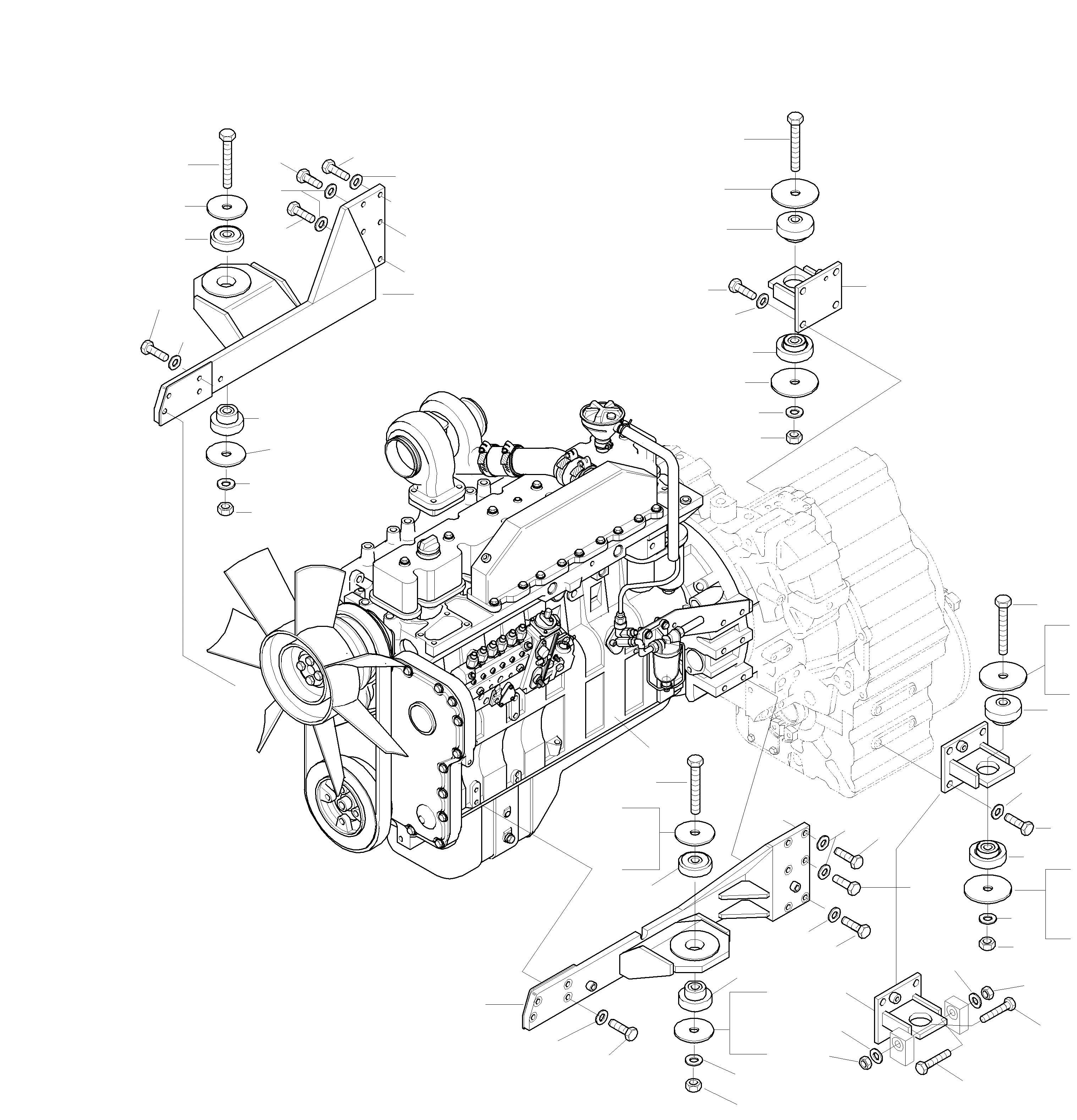 Схема запчастей Komatsu WA420-3 - ДВИГАТЕЛЬ, КРЕПЛЕНИЕ ДВИГАТЕЛЯ ДВИГАТЕЛЬ, КРЕПЛЕНИЕ ДВИГАТЕЛЯ