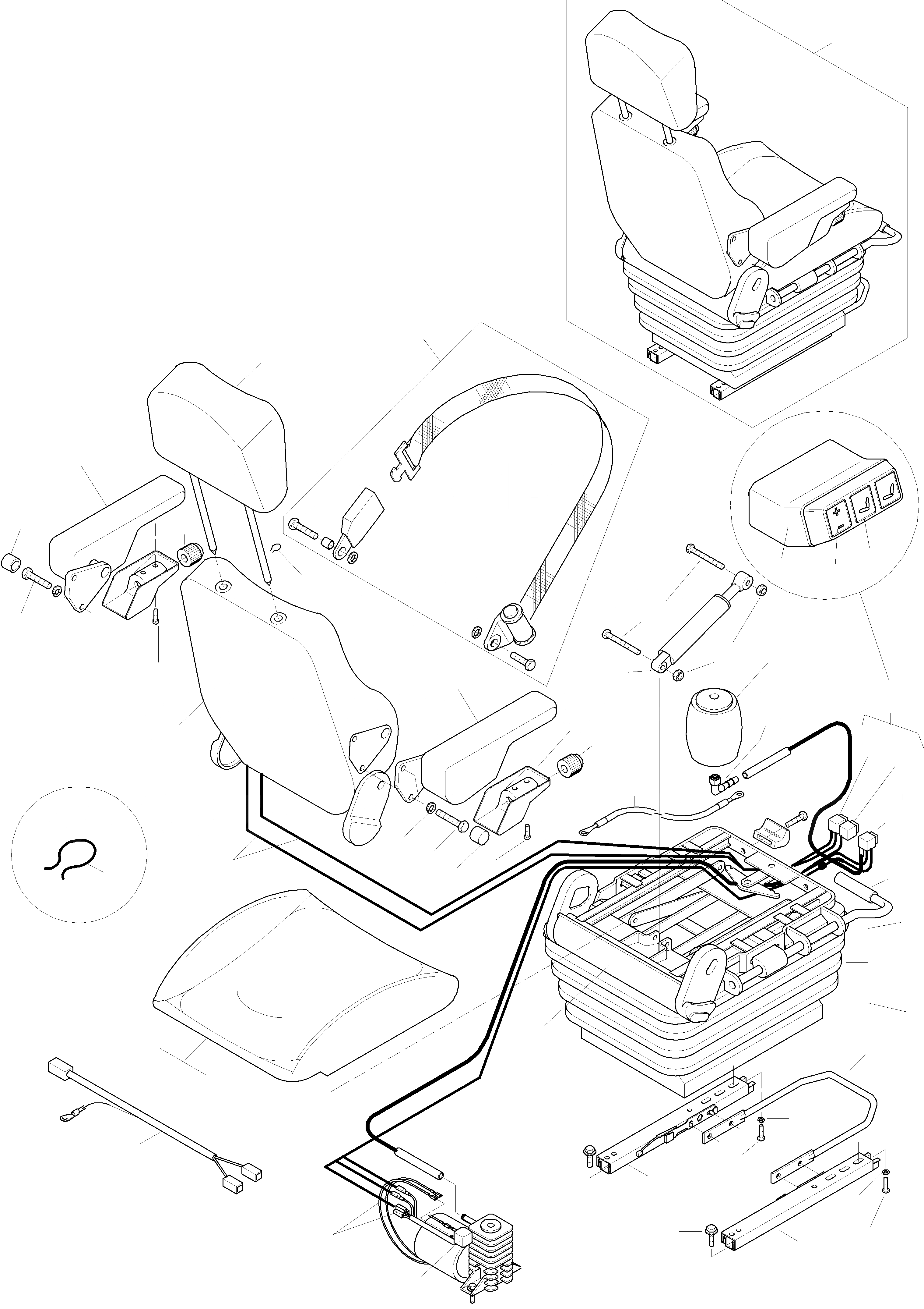 Схема запчастей Komatsu WA420-3 - ПРИВОДRS СИДЕНЬЕ, ATTACHING ЧАСТИ, С ВОЗД. ПОДВЕСКА ПРИВОДRS КАБИНА
