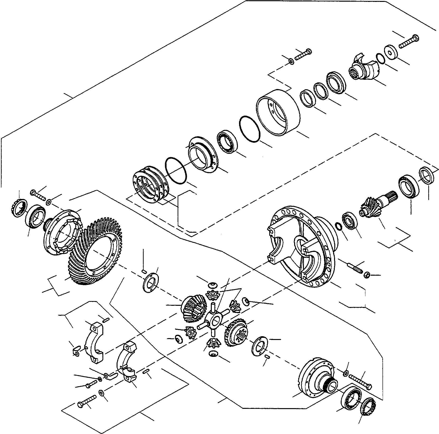 Схема запчастей Komatsu WA420-3 - МОСТ INSERT, ЗАДН. МОСТ БЕЗ САМОБЛОКИР. ДИФФЕРЕНЦ. ЗАДН. МОСТ