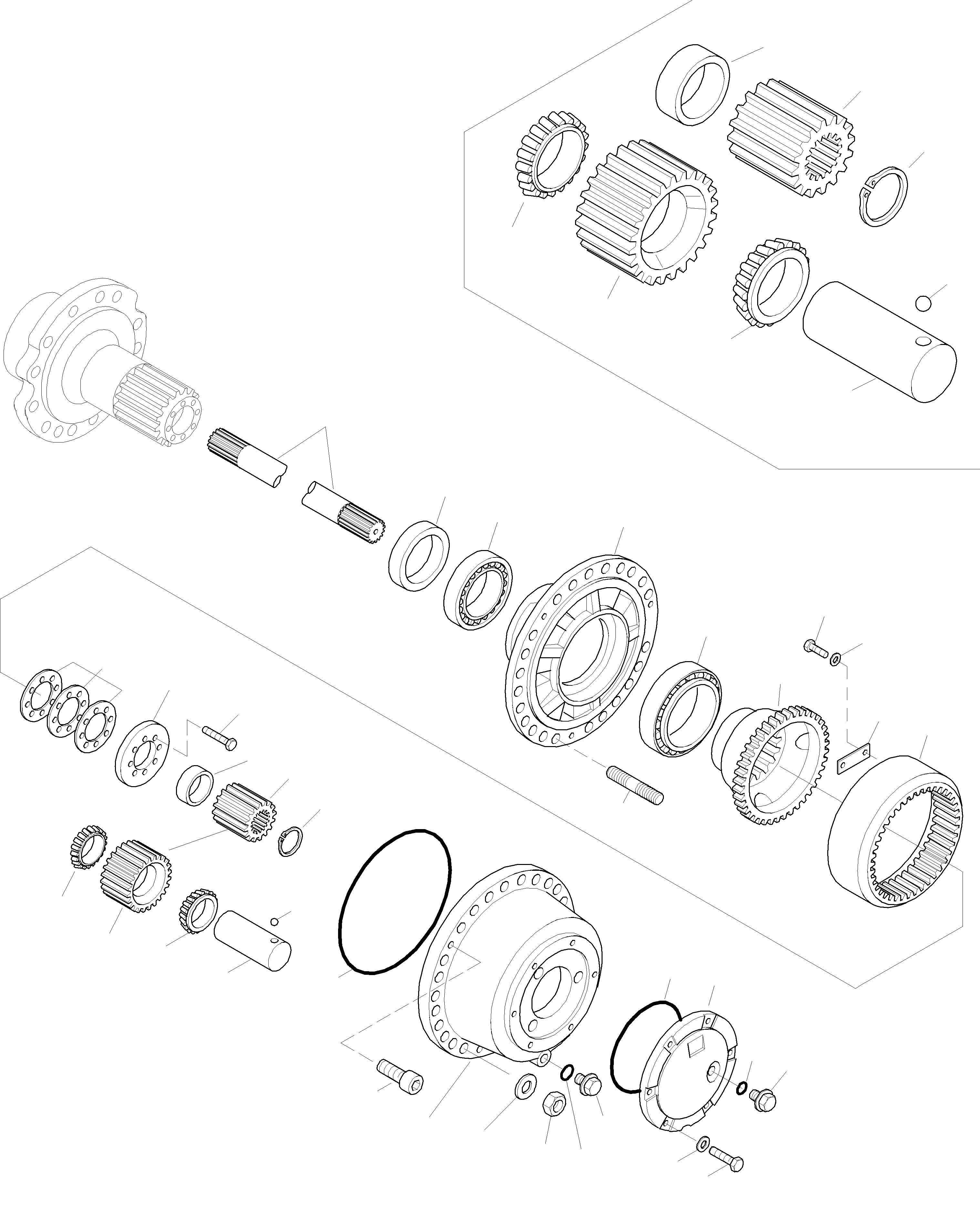 Схема запчастей Komatsu WA420-3 - PLANETARY ПРИВОД, ЗАДН. МОСТ ЗАДН. МОСТ