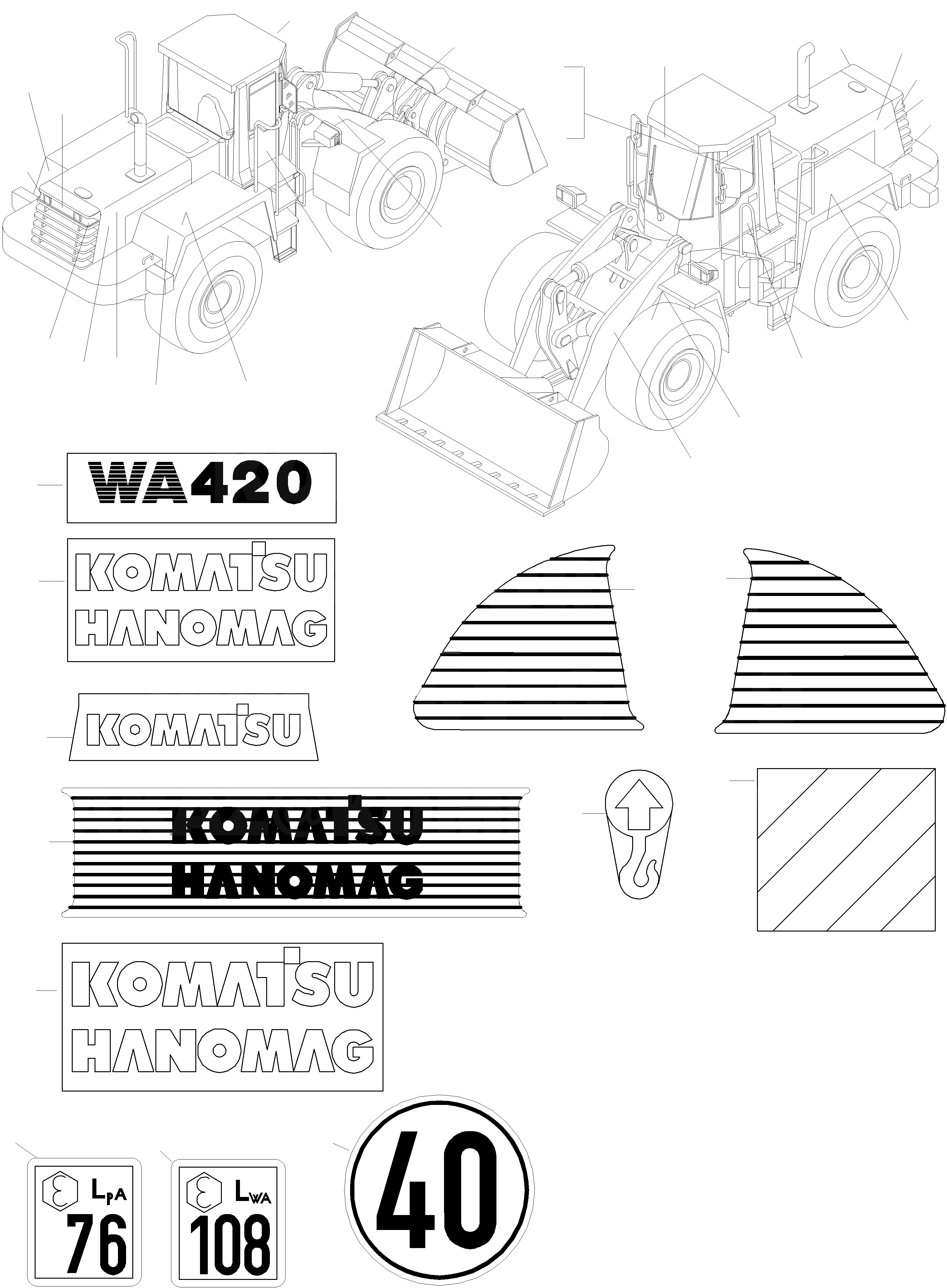 Схема запчастей Komatsu WA420-3 - БУКВЕНН. ИНСТРУМЕНТ, АКСЕССУАРЫ, БУКВЕНН.