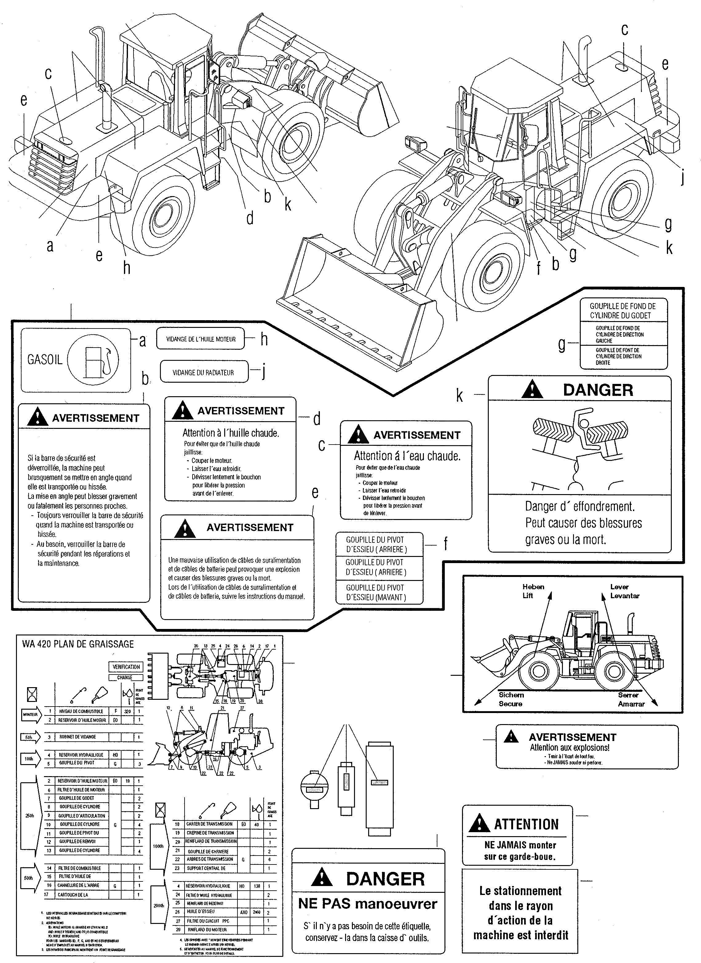 Схема запчастей Komatsu WA420-3 - ТАБЛИЧКИS, ФРАНЦИЯ ИНСТРУМЕНТ, АКСЕССУАРЫ, БУКВЕНН.