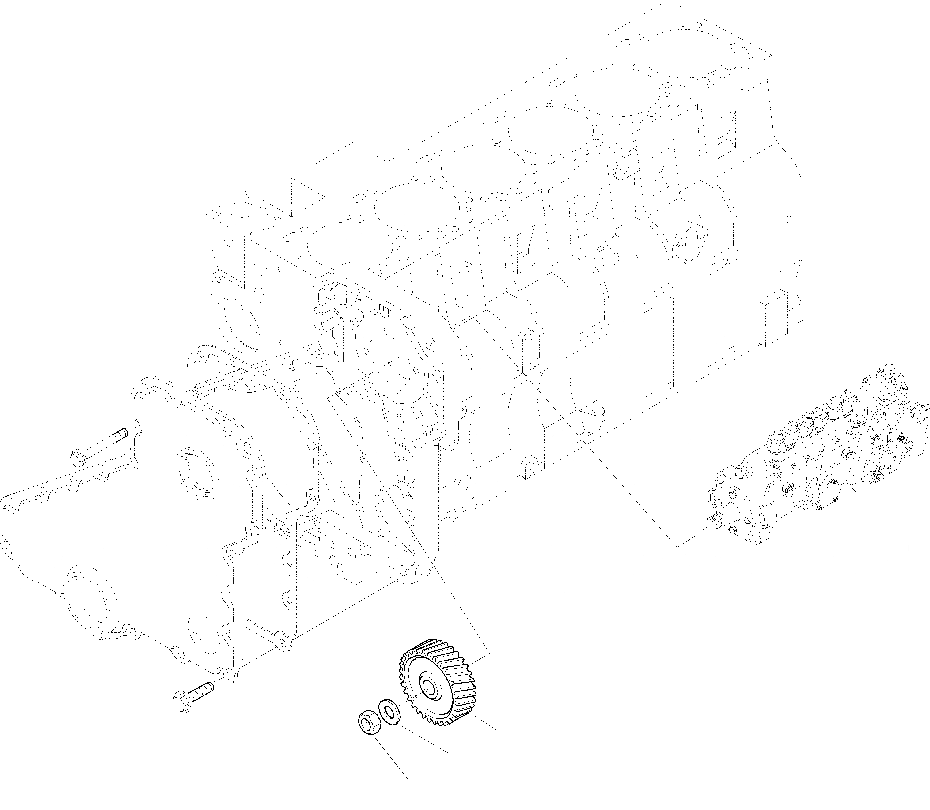 Схема запчастей Komatsu WA420-3 - ПРИВОД ТОПЛ. НАСОСА ДВИГАТЕЛЬ, КРЕПЛЕНИЕ ДВИГАТЕЛЯ