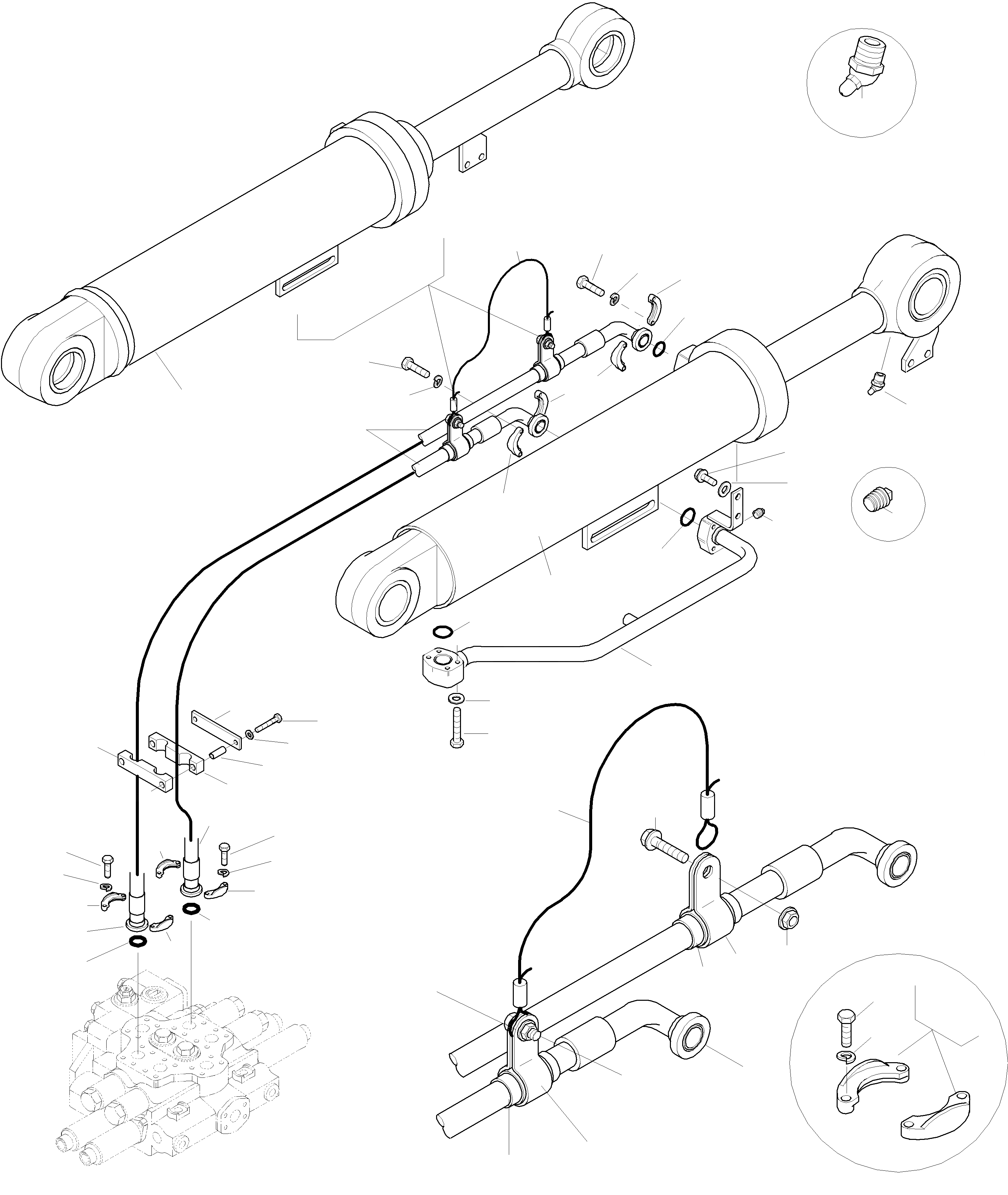 Схема запчастей Komatsu WA420-3 - ЦИЛИНДР КОВША И ТРУБЫS ГИДРАВЛИКА