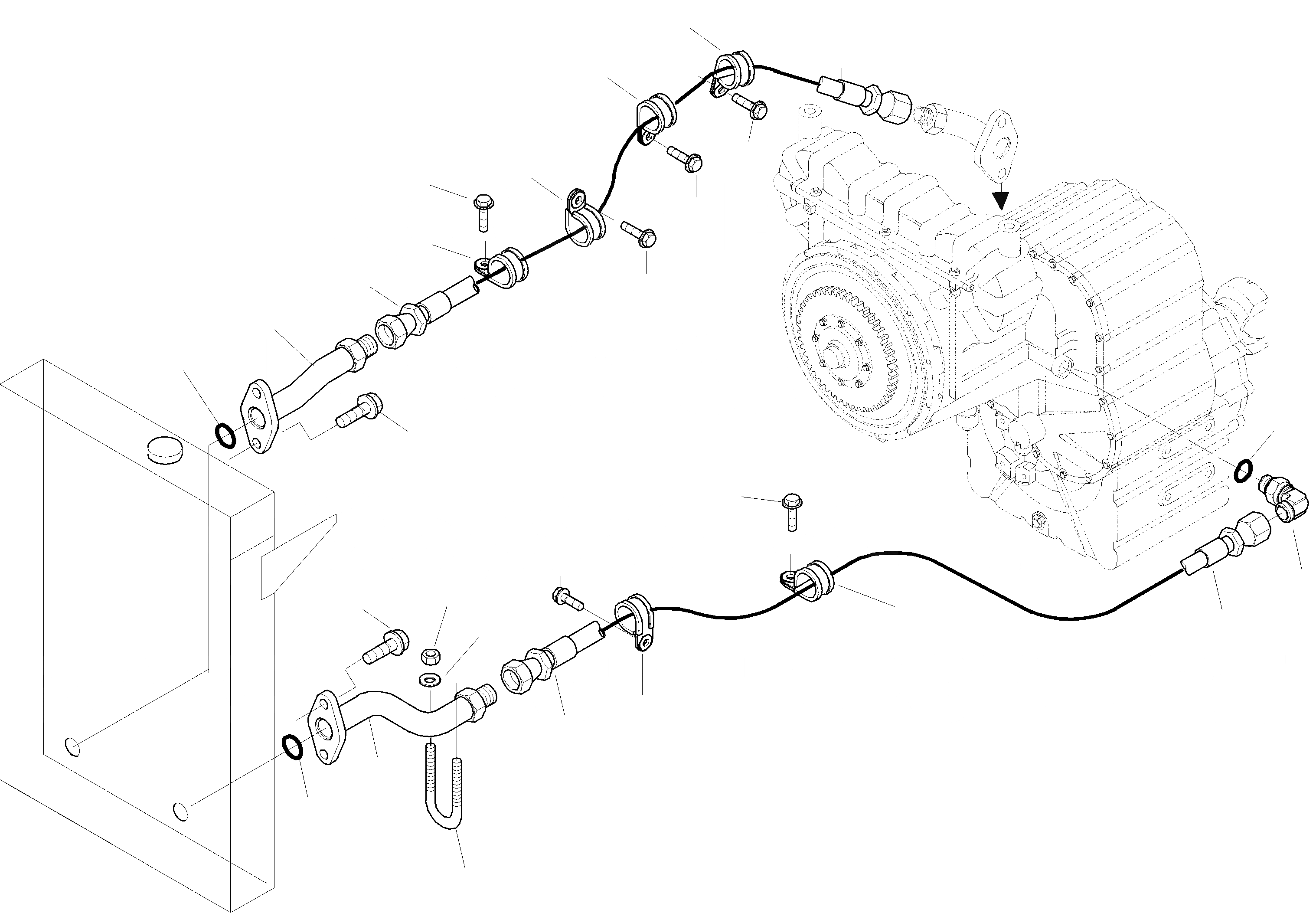 Схема запчастей Komatsu WA420-3 - ТРАНСМИССИЯ МАСЛ. ОХЛАЖД-Е СИСТЕМА ОХЛАЖДЕНИЯ