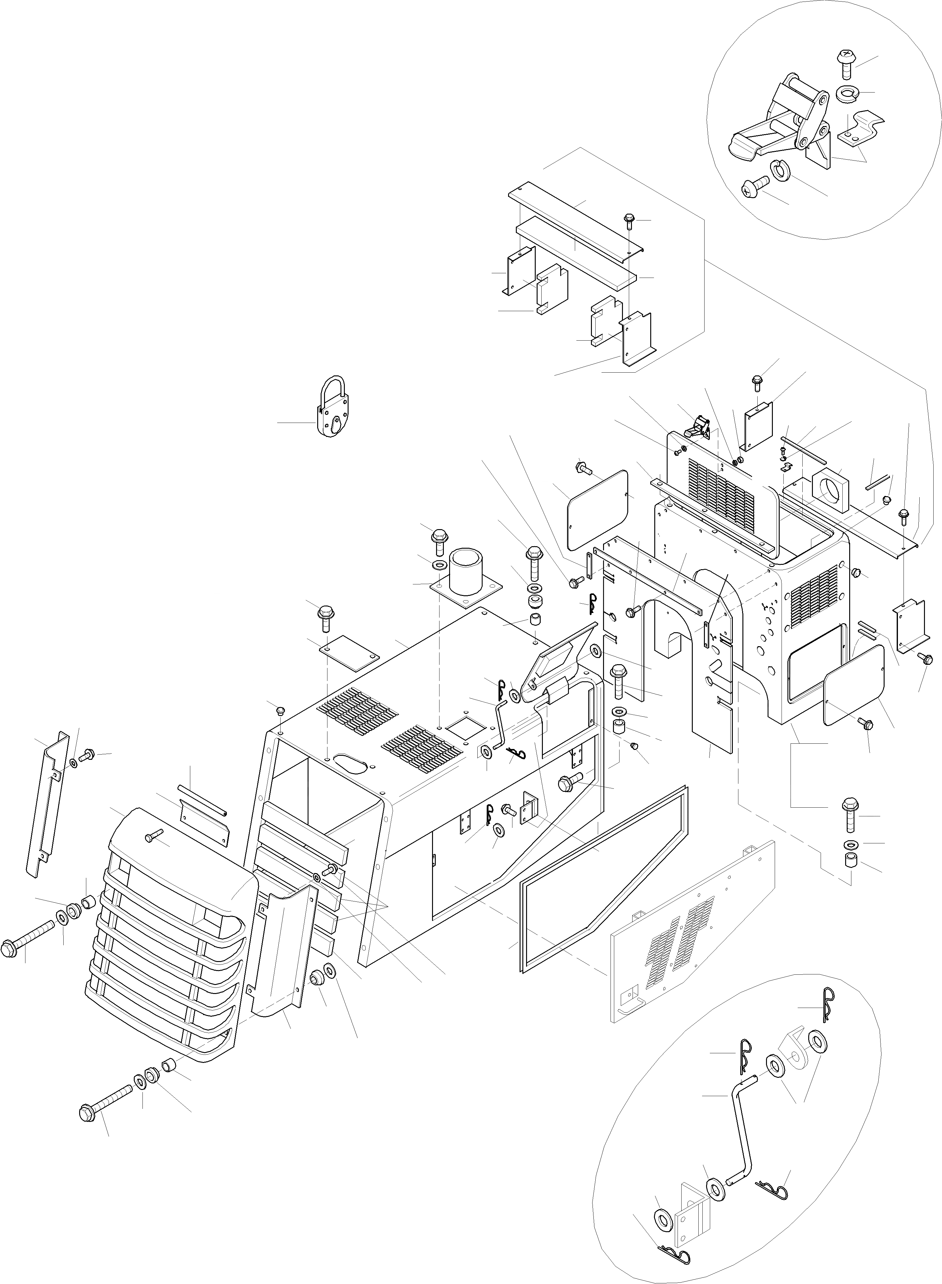 Схема запчастей Komatsu WA420-3 - ЗАЩИТА РАДИАТОРА AND КРЫШКА РАМА