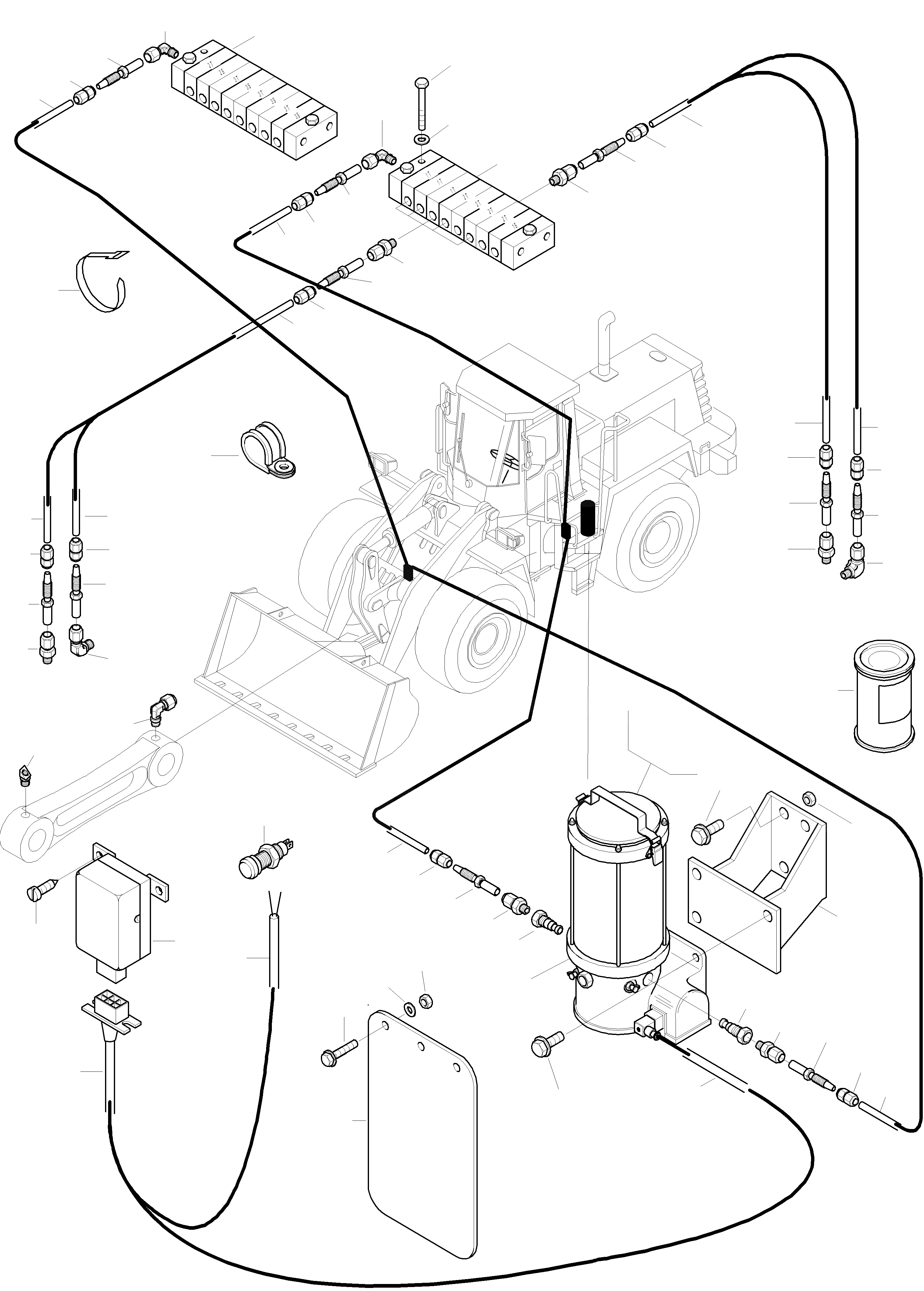 Схема запчастей Komatsu WA420-3 - CENTRAL СМАЗКА, СПЕЦ. ОБОРУД-Е ОБОРУД-Е