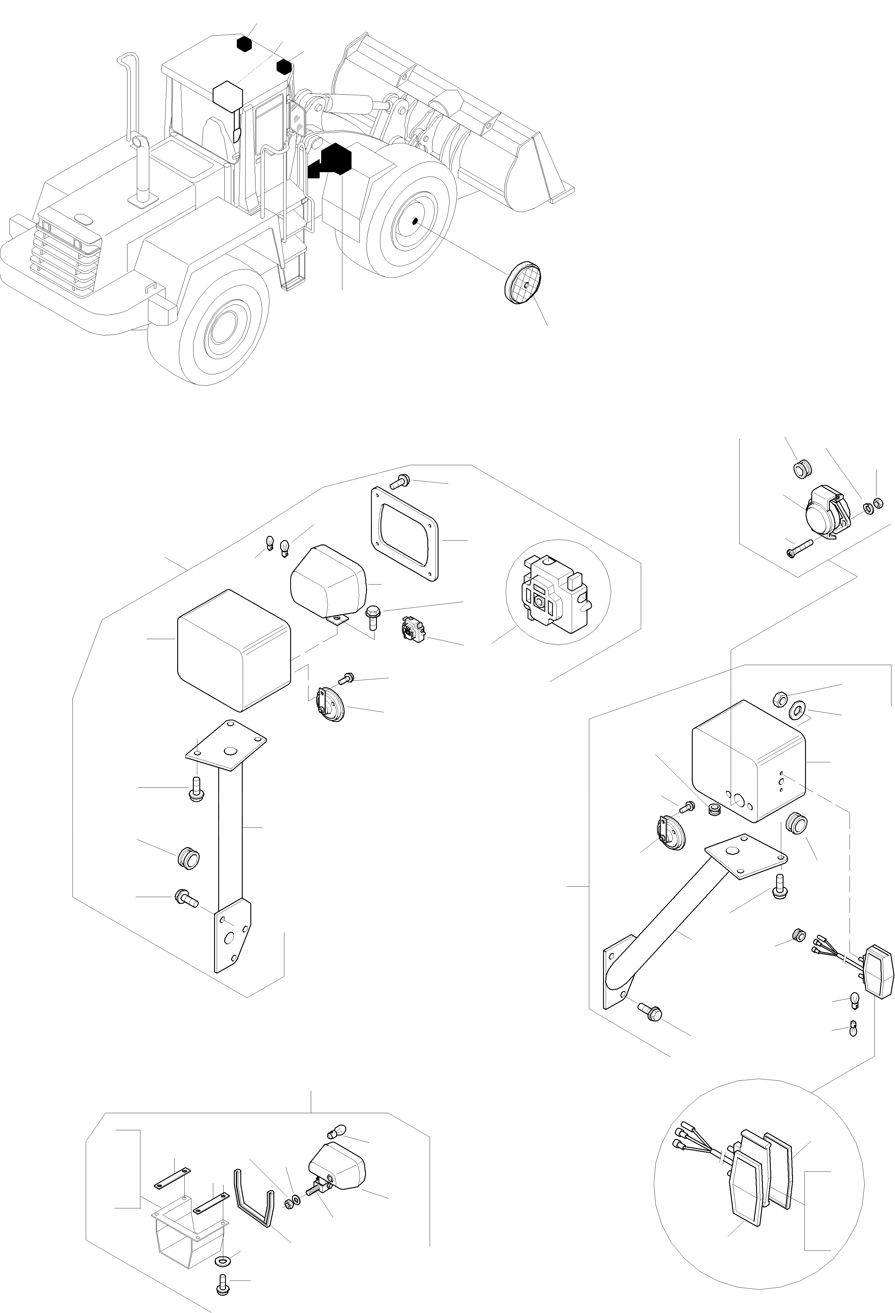 Схема запчастей Komatsu WA420-3 - ЭЛЕКТРИЧ. СИСТЕМА, LIGHTING БЛОК, ПЕРЕДН. ЭЛЕКТРИЧ. СИСТЕМА