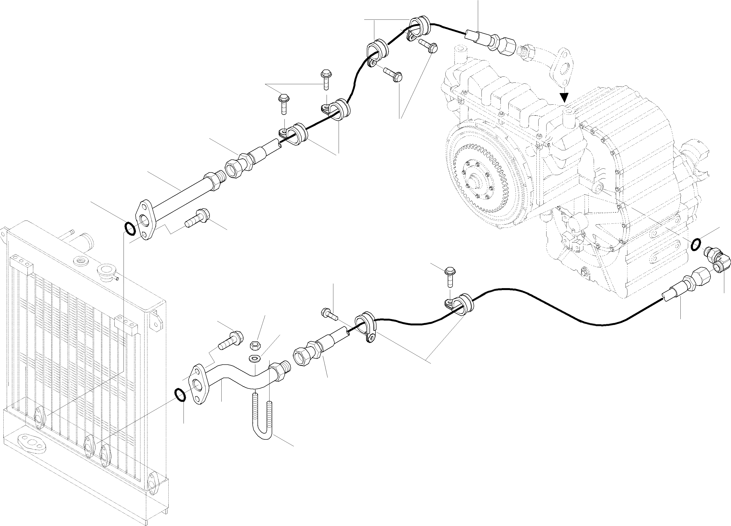 Схема запчастей Komatsu WA420-3 active - ТРАНСМИССИЯ МАСЛ. ОХЛАЖД-Е СИСТЕМА ОХЛАЖДЕНИЯ