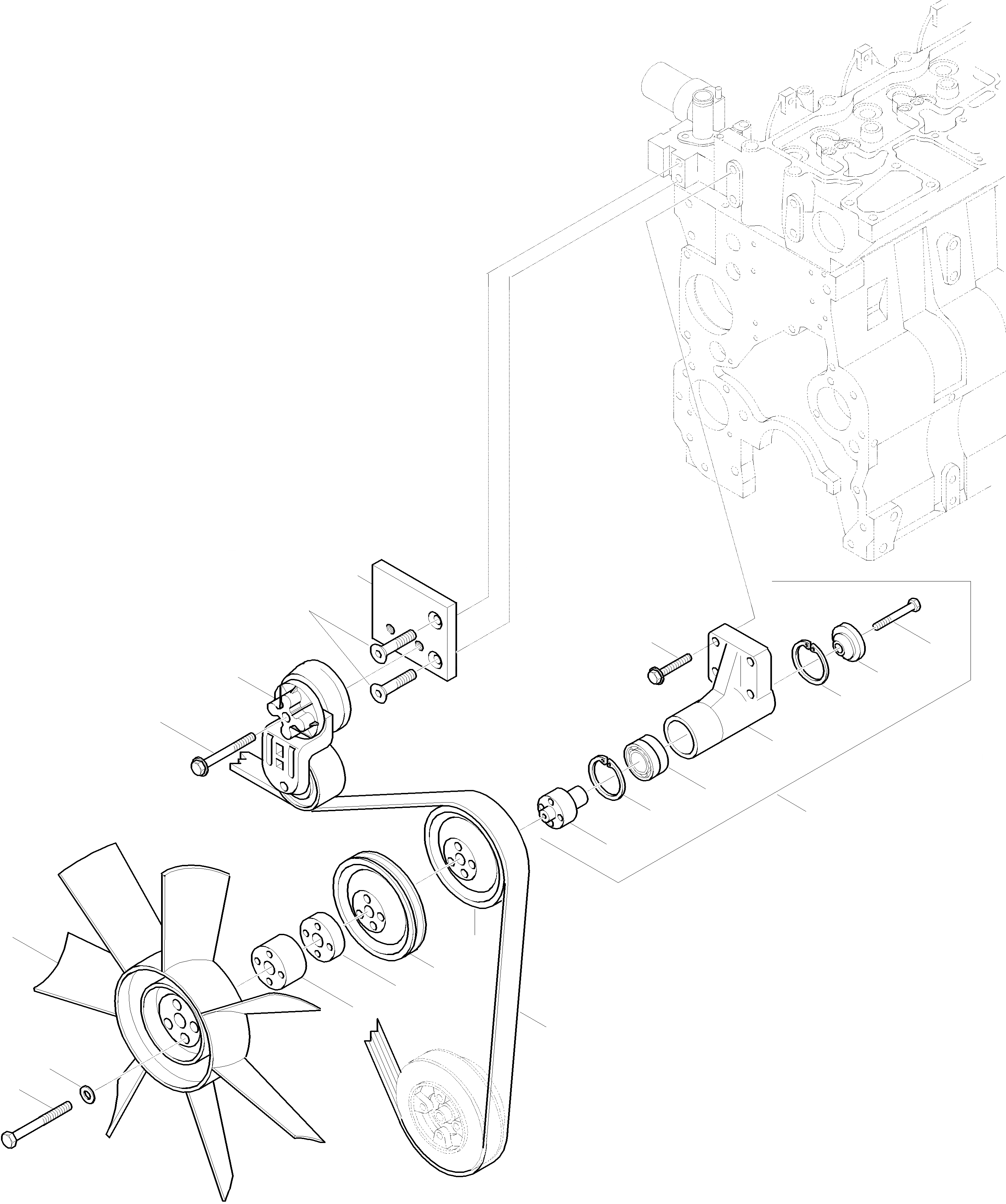 Схема запчастей Komatsu WA420-3 active - ВЕНТИЛЯТОР ДВИГАТЕЛЬ, КРЕПЛЕНИЕ ДВИГАТЕЛЯ