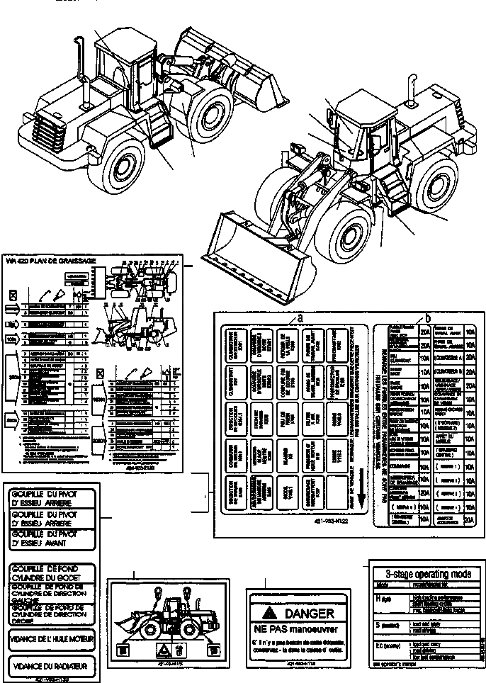 Схема запчастей Komatsu WA420-3 active - ТАБЛИЧКИS, ФРАНЦИЯ ИНСТРУМЕНТ, АКСЕССУАРЫ, БУКВЕНН.