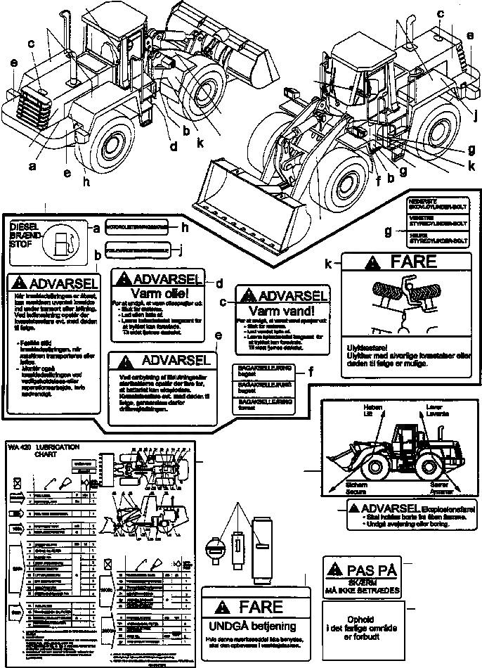 Схема запчастей Komatsu WA420-3 active - ТАБЛИЧКИS, DANISH ИНСТРУМЕНТ, АКСЕССУАРЫ, БУКВЕНН.