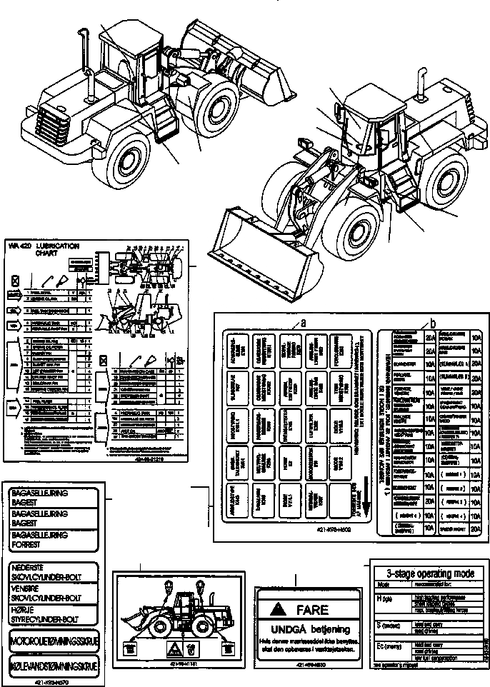 Схема запчастей Komatsu WA420-3 active - ТАБЛИЧКИS, DANISH ИНСТРУМЕНТ, АКСЕССУАРЫ, БУКВЕНН.
