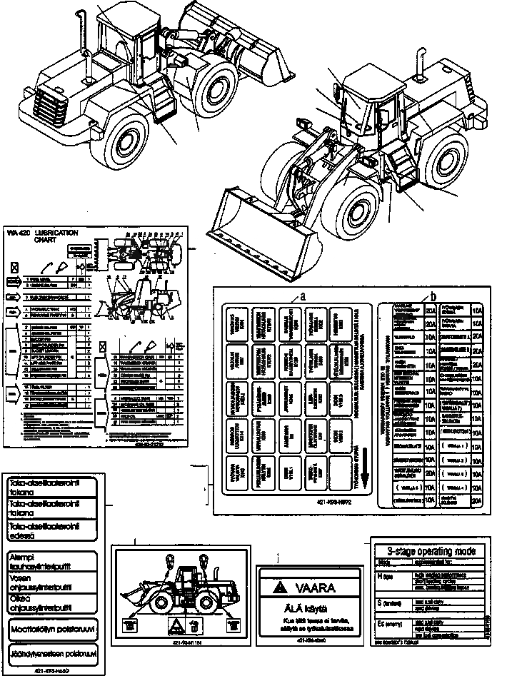 Схема запчастей Komatsu WA420-3 active - ТАБЛИЧКИS, FINNISH ИНСТРУМЕНТ, АКСЕССУАРЫ, БУКВЕНН.
