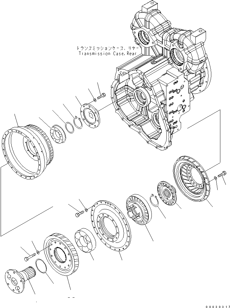 Схема запчастей Komatsu WA430-6 - ГИДРОТРАНСФОРМАТОР(№-) СИЛОВАЯ ПЕРЕДАЧА