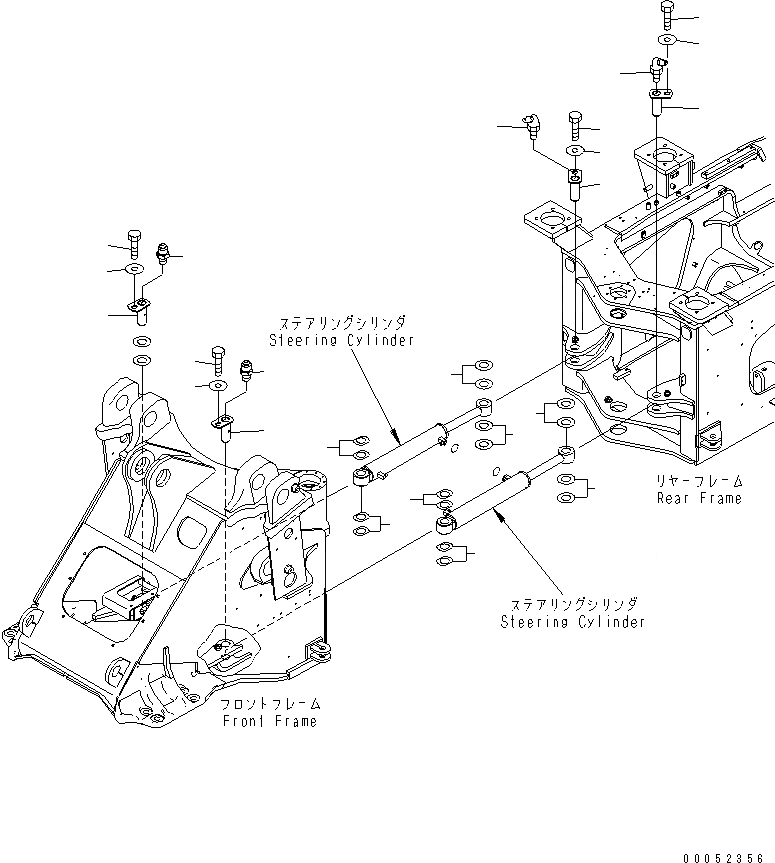 Схема запчастей Komatsu WA430-6 - ЦИЛИНДР РУЛЕВ. УПР-Я (ПАЛЕЦ)(№-) ОСНОВНАЯ РАМА И ЕЕ ЧАСТИ