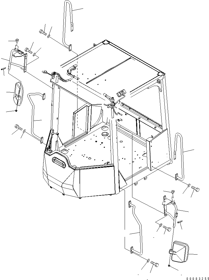 Схема запчастей Komatsu WA430-6 - ЗЕРКАЛА(ДЛЯ НАВЕСА)(№-) ЧАСТИ КОРПУСА