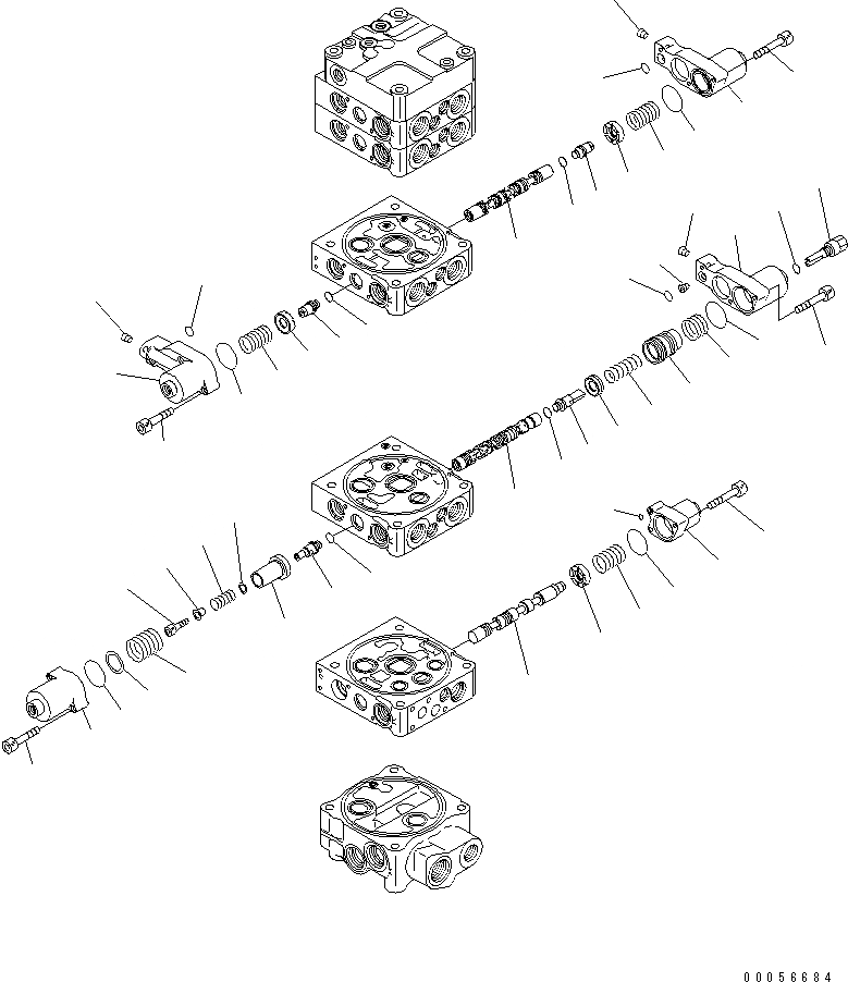 Схема запчастей Komatsu WA430-6 - УПРАВЛЯЮЩ. КЛАПАН (4-Х СЕКЦИОНН.) (/9)(№-) ОСНОВН. КОМПОНЕНТЫ И РЕМКОМПЛЕКТЫ