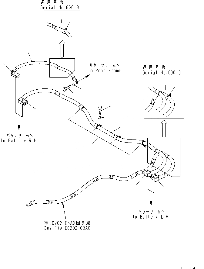 Схема запчастей Komatsu WA430-5-SN - КОРПУС АККУМУЛЯТОРА (ПРОВОДКА АККУМУЛЯТОРА) ЭЛЕКТРИКА