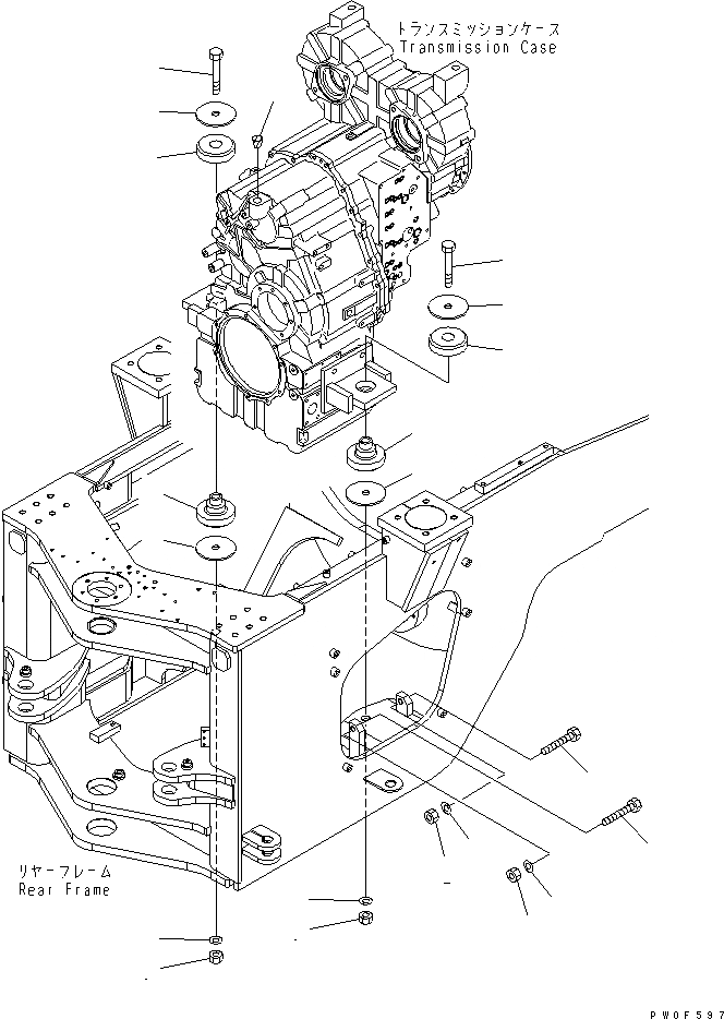 Схема запчастей Komatsu WA430-5-SN - ГИДРОТРАНСФОРМАТОР И ТРАНСМИССИЯ КРЕПЛЕНИЕ ТРАНСМИССИЯ