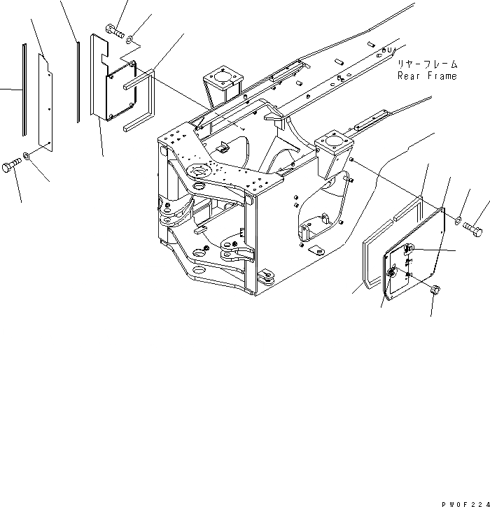 Схема запчастей Komatsu WA430-5-SN - БЛОКИР. ШАНГА И КРЫШКА(ПЕРЕДН. COVER) ОСНОВНАЯ РАМА И ЕЕ ЧАСТИ