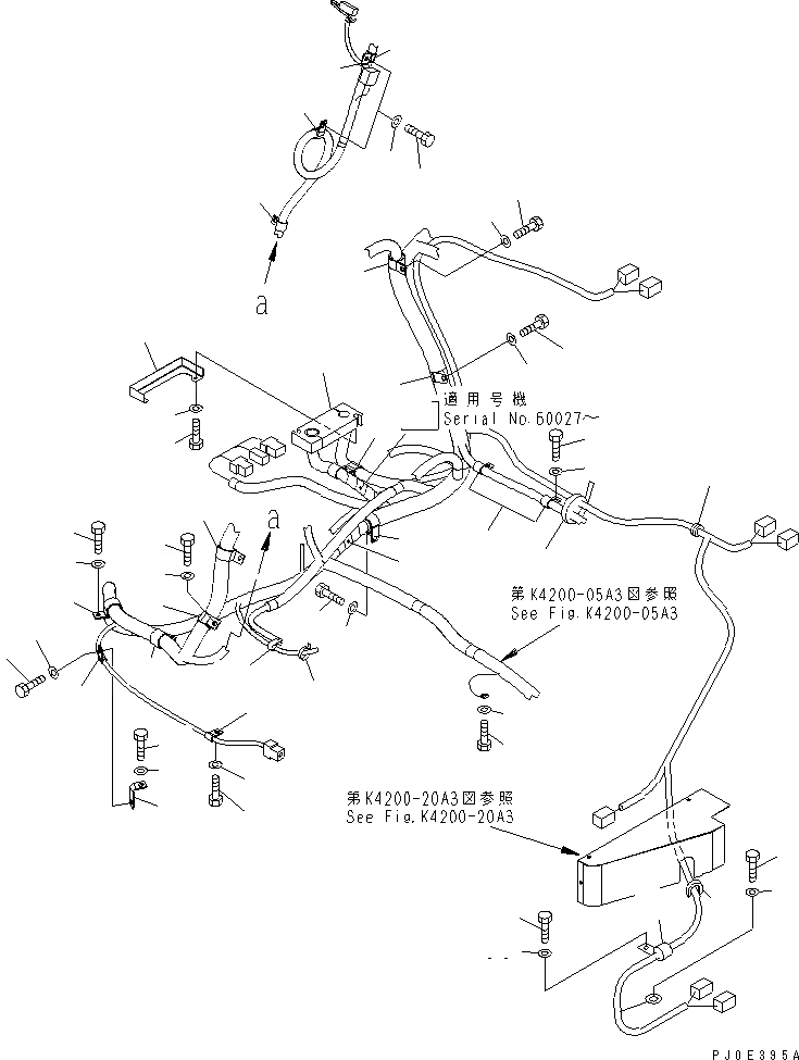 Схема запчастей Komatsu WA430-5-SN - ОСНОВН. КОНСТРУКЦИЯ (ПРОВОДКА) (/) (ДЛЯ КАБИНА ДЛЯ 2 ЧЕЛ.) КАБИНА ОПЕРАТОРА И СИСТЕМА УПРАВЛЕНИЯ