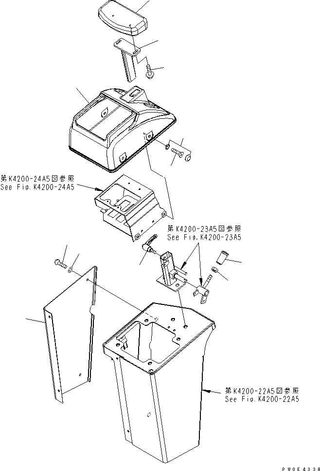 Схема запчастей Komatsu WA430-5-SN - ОСНОВН. КОНСТРУКЦИЯ (КОНСОЛЬ) (ПРАВ.) (REST WRIST) (ДЛЯ MONO И MONO РЫЧАГИ) КАБИНА ОПЕРАТОРА И СИСТЕМА УПРАВЛЕНИЯ