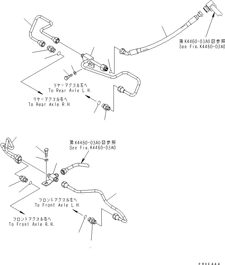 Схема запчастей Komatsu WA430-5-SN - ТОРМОЗНАЯ ГИДРОЛИНИЯ (ПЕРЕДН.) КАБИНА ОПЕРАТОРА И СИСТЕМА УПРАВЛЕНИЯ