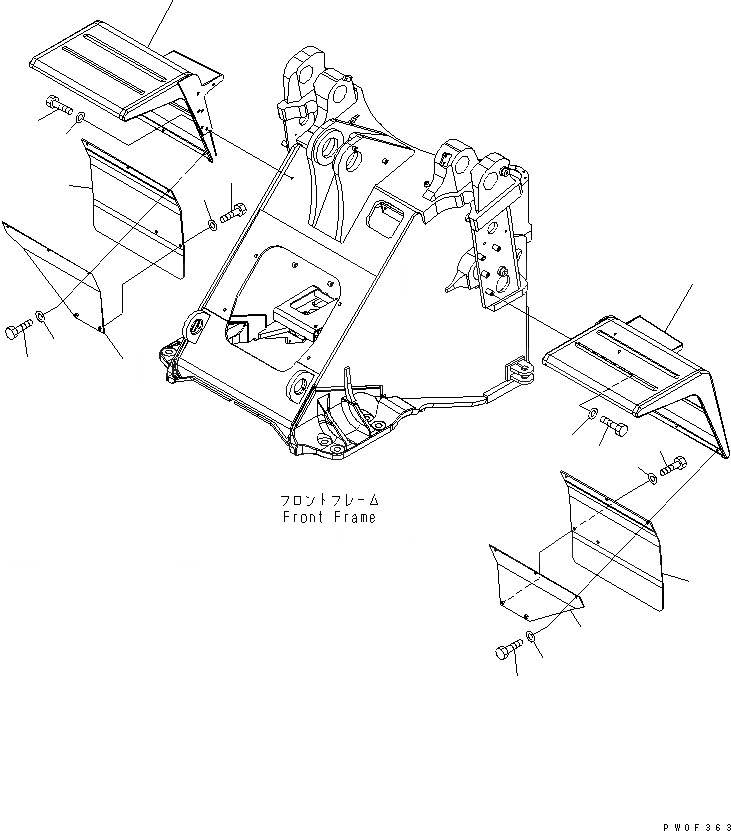 Схема запчастей Komatsu WA430-5-SN - ПЕРЕДН. КРЫЛО ЧАСТИ КОРПУСА